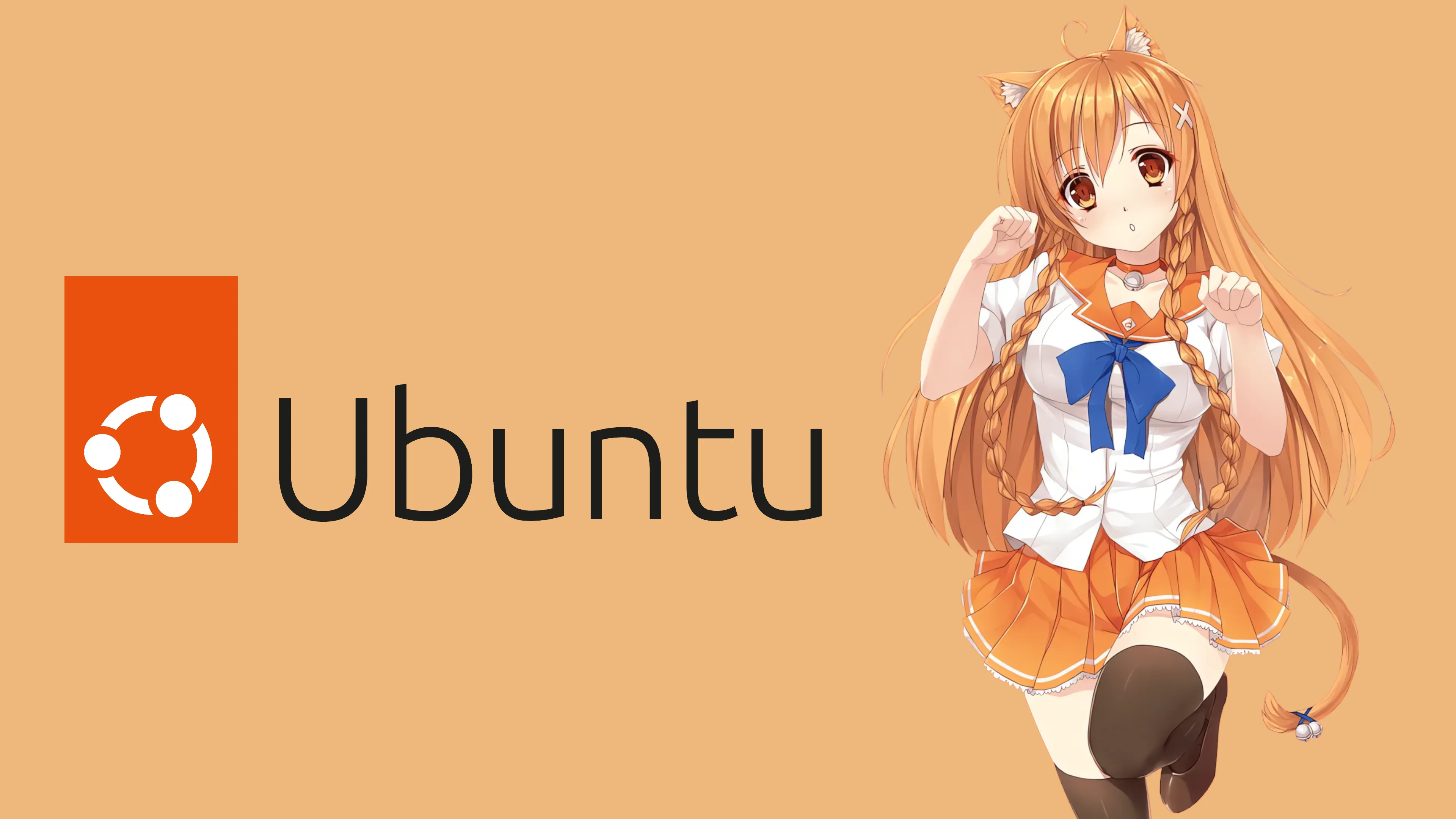 Ubuntu girl with text logo